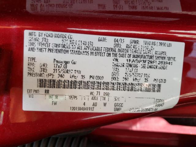 1FADP3F29FL283941 Ford FOCUS SE