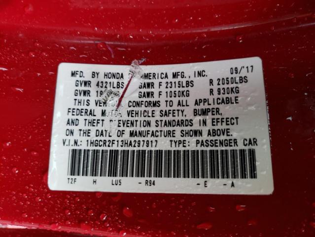 1HGCR2F13HA297917 Honda Accord Sport Special Edition