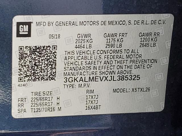 3GKALMEVXJL385325 GMC Terrain Sle