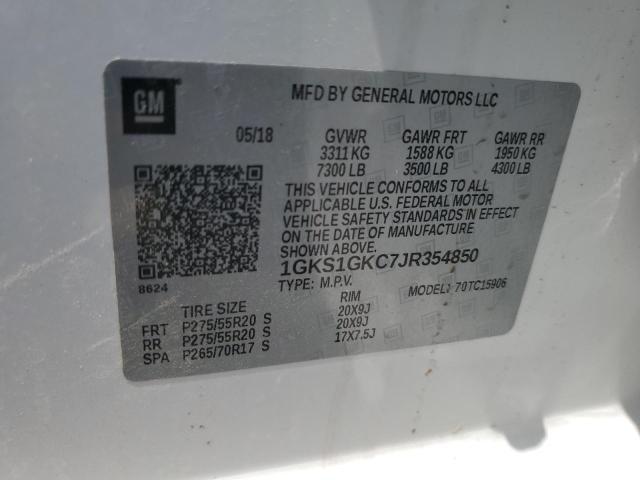 1GKS1GKC7JR354850 GMC Yukon Xl C1500 Slt