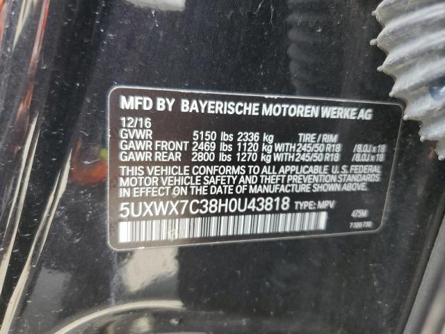 5UXWX7C38H0U43818 BMW X3 Xdrive35i