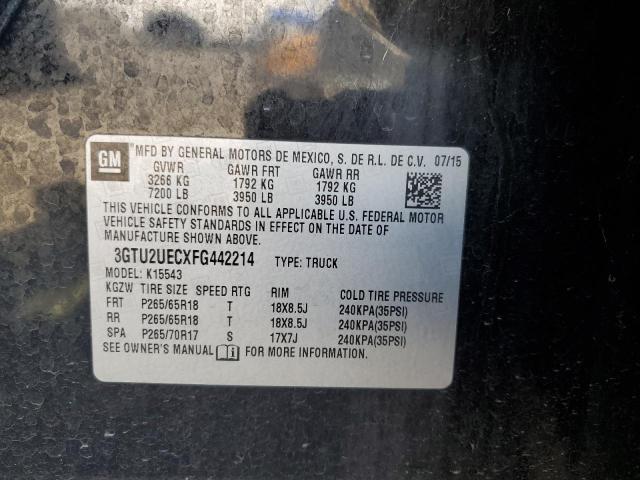 3GTU2UECXFG442214 GMC Sierra K1500 Sle