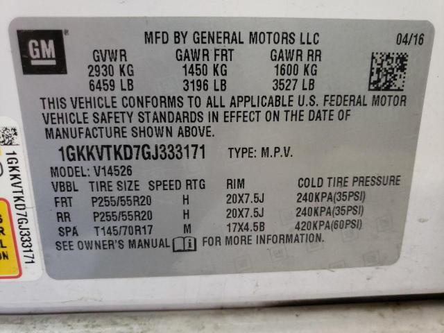 1GKKVTKD7GJ333171 GMC Acadia Denali