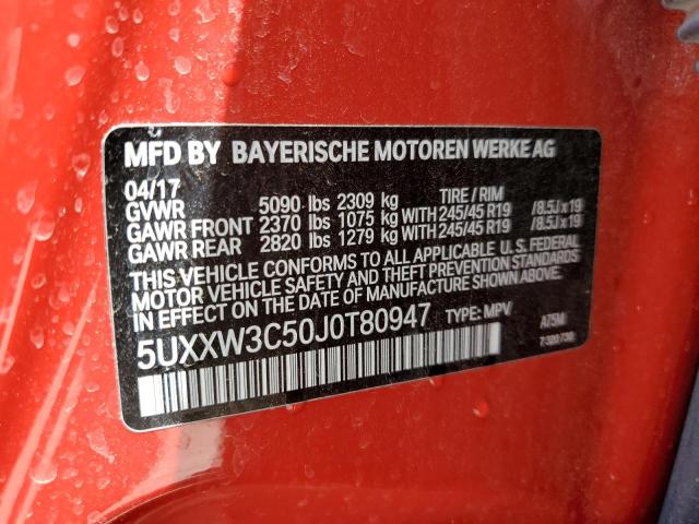 5UXXW3C50J0T80947 BMW X4 Xdrive28i