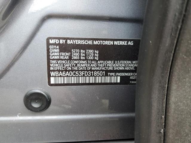 WBA6A0C53FD318501 BMW 640 I Gran Coupe