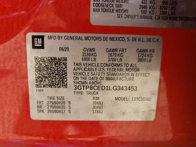 3GTP8CED1LG343453 GMC Sierra C1500 Elevation