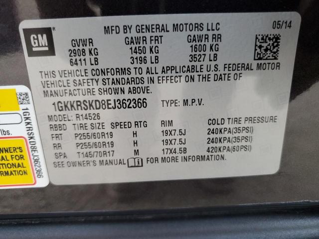 1GKKRSKD8EJ362366 GMC Acadia Slt-2