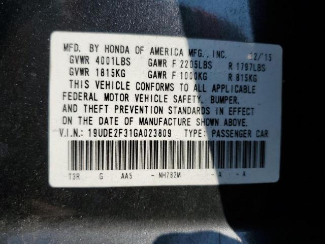 19UDE2F31GA023809 Acura Ilx Base Watch Plus
