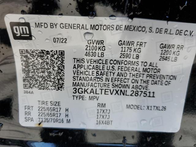 3GKALTEVXNL287511 GMC Terrain Sle