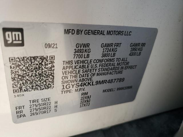 1GYS4KKL9MR487789 Cadillac Escalade Esv Premium Luxury