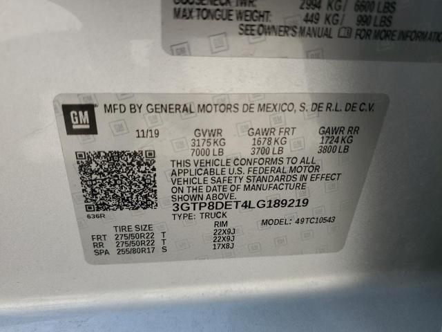 3GTP8DET4LG189219 GMC Sierra C1500 Slt