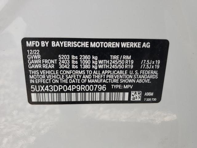 5UX43DP04P9R00796 BMW X3 Sdrive30i