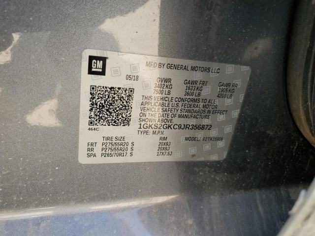 1GKS2GKC9JR356872 GMC Yukon Xl K1500 Slt