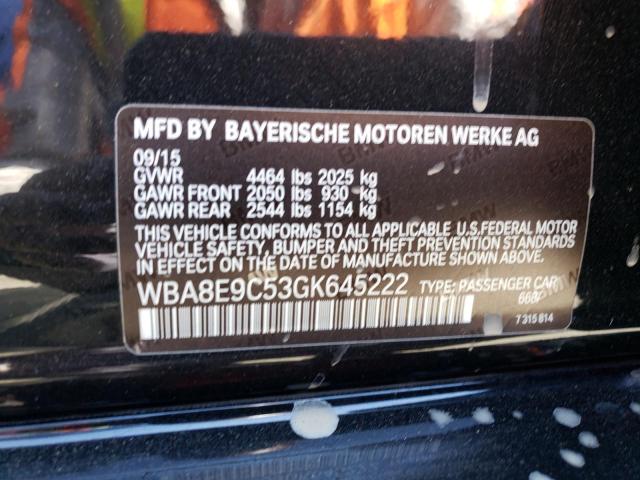 WBA8E9C53GK645222 BMW 328 I Sulev