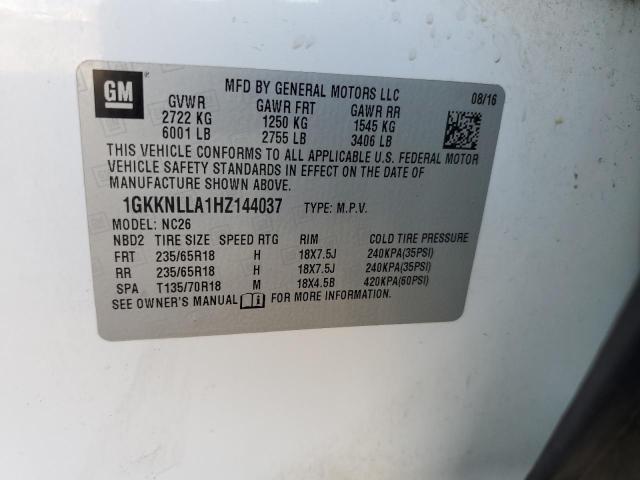 1GKKNLLA1HZ144037 GMC ACADIA SLE