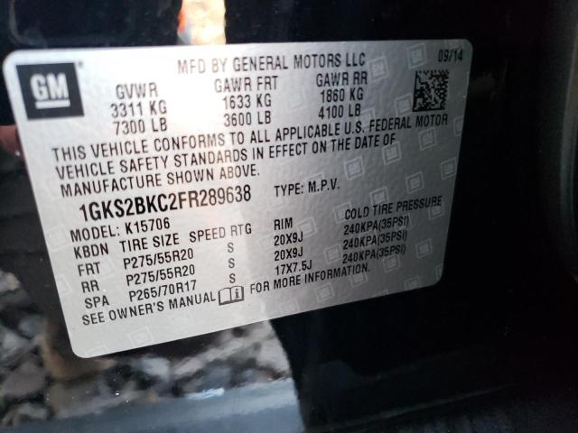 1GKS2BKC2FR289638 GMC YUKON SLT