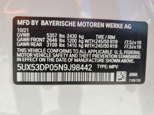 5UX53DP05N9J98442 BMW X3 Xdrive30i