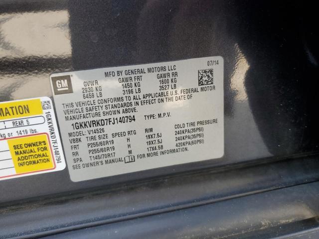 1GKKVRKD7FJ140794 GMC Acadia Slt-1