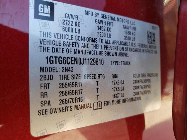 1GTG6CEN0J1129810 GMC CANYON SLE