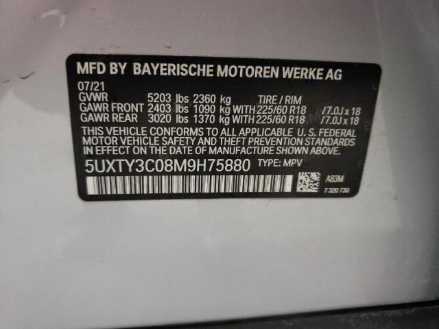 5UXTY3C08M9H75880 BMW X3 Sdrive30i