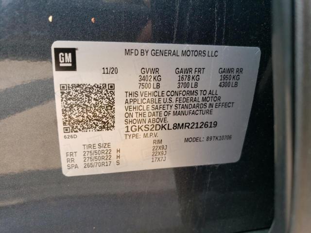 1GKS2DKL8MR212619 GMC YUKON DENALI