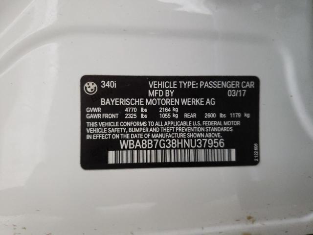 WBA8B7G38HNU37956 BMW 340 XI