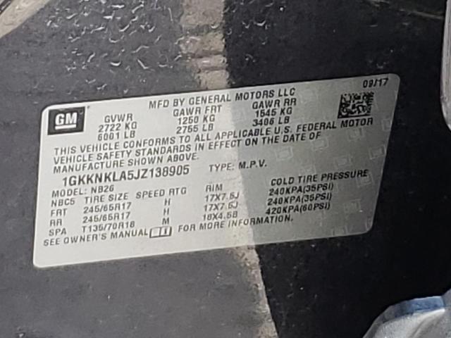1GKKNKLA5JZ138905 GMC ACADIA SLE