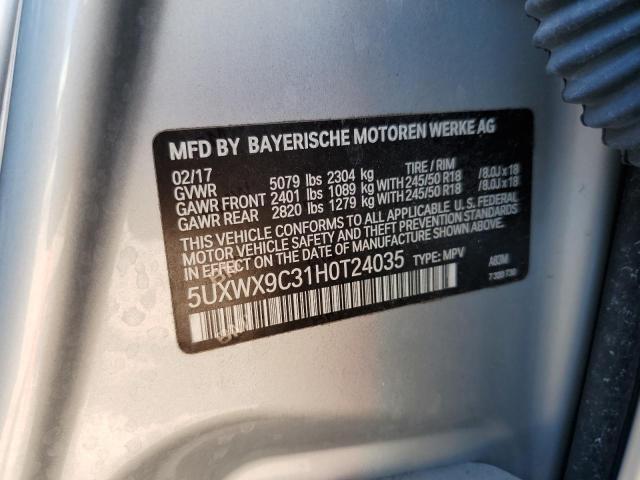5UXWX9C31H0T24035 BMW X3 Xdrive28i