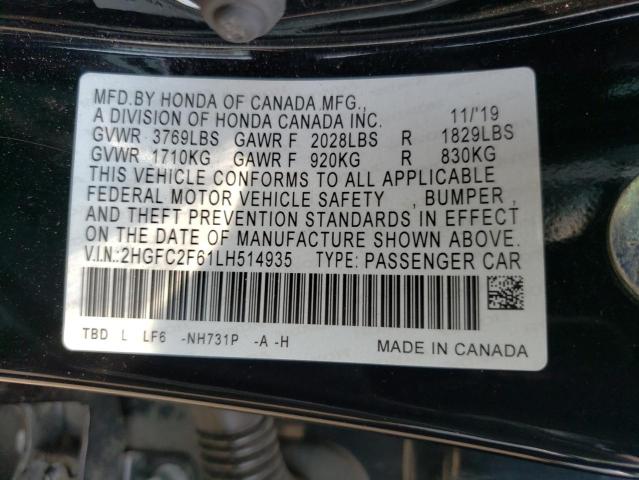 2HGFC2F61LH514935 Honda Civic Lx