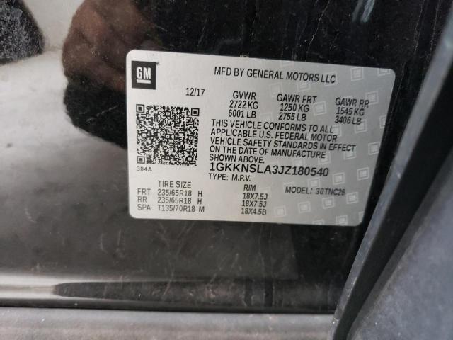 1GKKNSLA3JZ180540 GMC ACADIA SLE