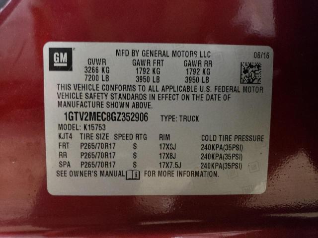 1GTV2MEC8GZ352906 GMC Sierra K1500 Sle