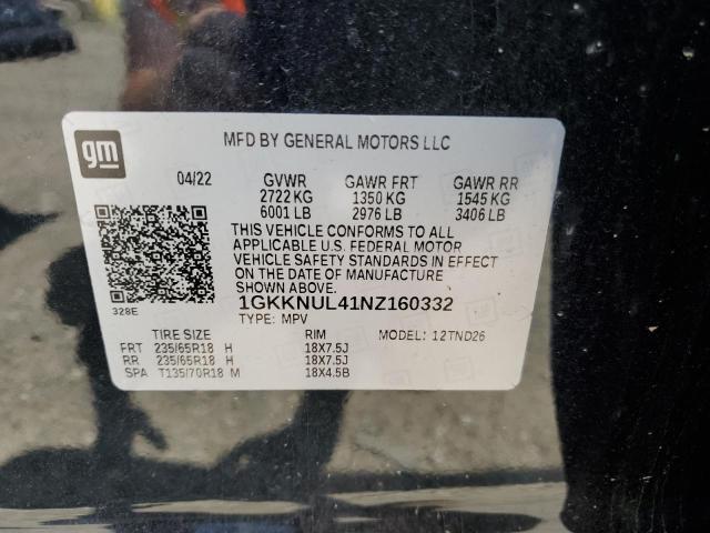 1GKKNUL41NZ160332 GMC ACADIA SLT