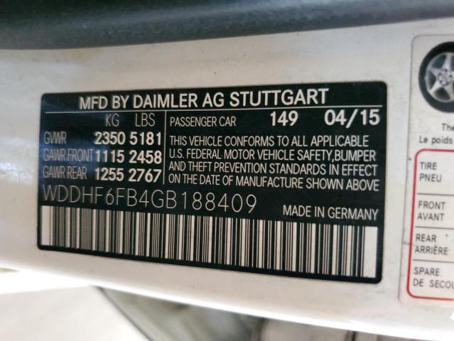 WDDHF6FB4GB188409 Mercedes-Benz E 400