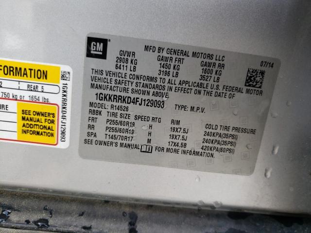 1GKKRRKD4FJ129093 GMC Acadia Slt-1