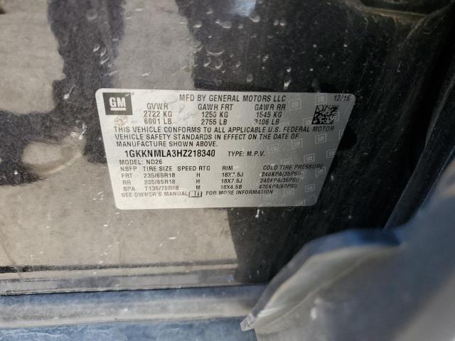 1GKKNMLA3HZ218340 GMC Acadia Slt-1