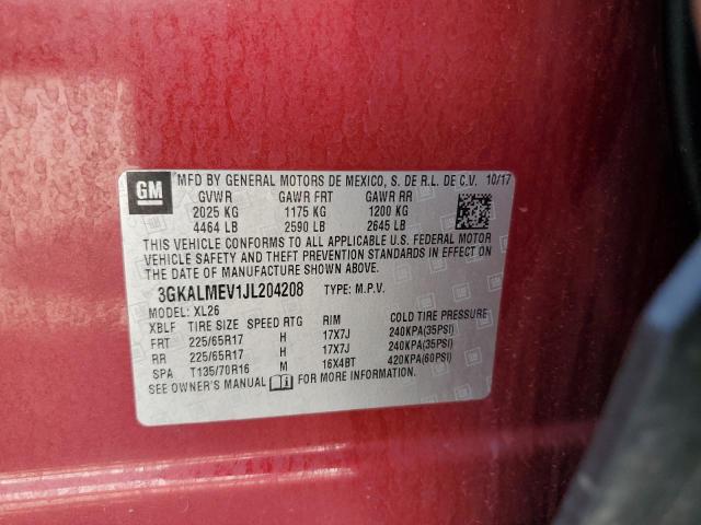 3GKALMEV1JL204208 GMC Terrain Sle