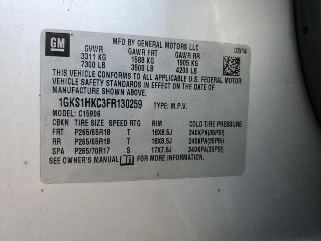 1GKS1HKC3FR130259 GMC Yukon Xl C1500 Slt