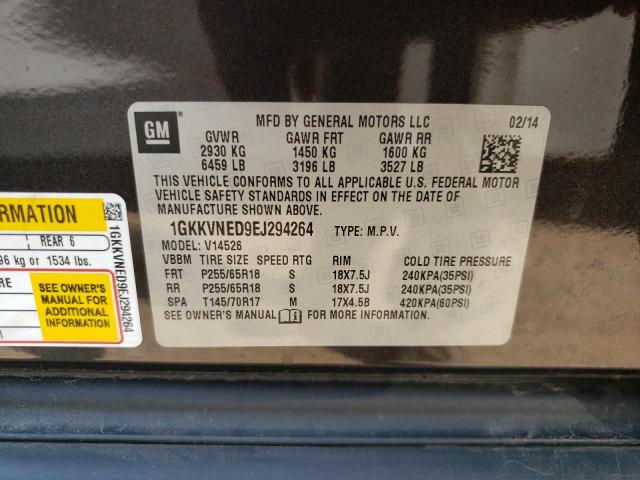 1GKKVNED9EJ294264 GMC ACADIA SLE
