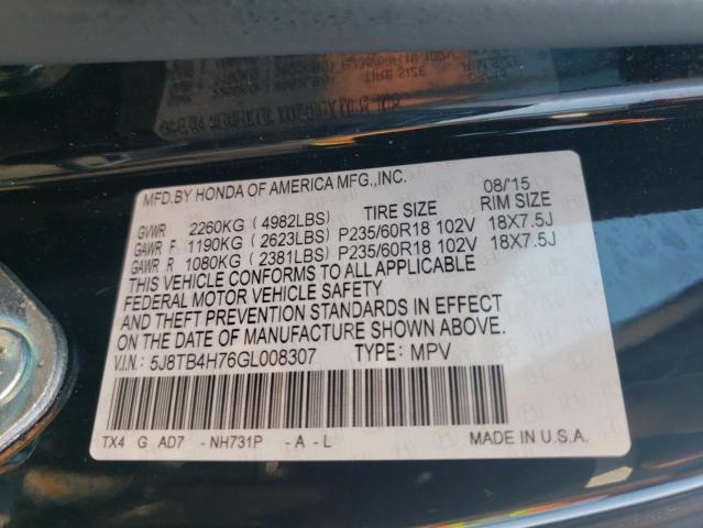 5J8TB4H76GL008307 Acura Rdx Advance