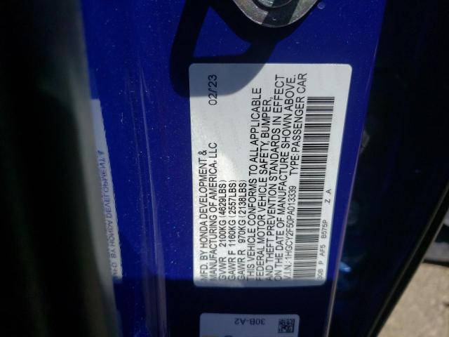 1HGCY2F50PA013339 Honda Accord Hybrid Sport