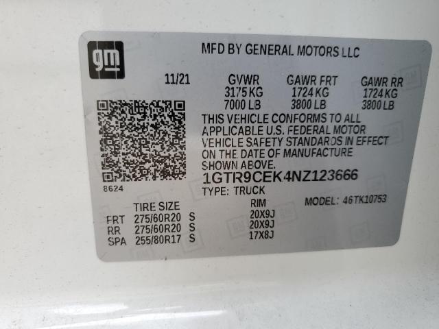 1GTR9CEK4NZ123666 GMC Sierra Limited K1500 Elevation