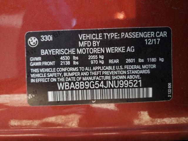 WBA8B9G54JNU99521 BMW 330 I