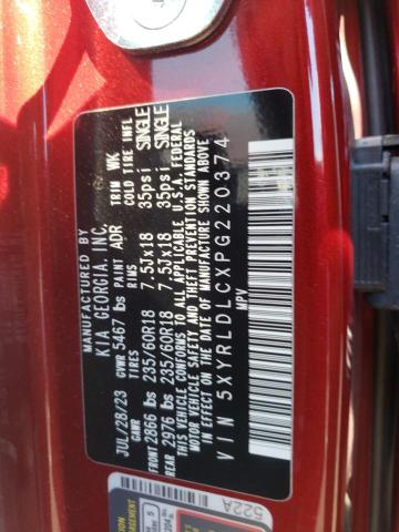 5XYRLDLCXPG220374 KIA SORENTO S