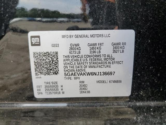 5GAEVAKW6NJ136697 Buick ENCLAVE ES