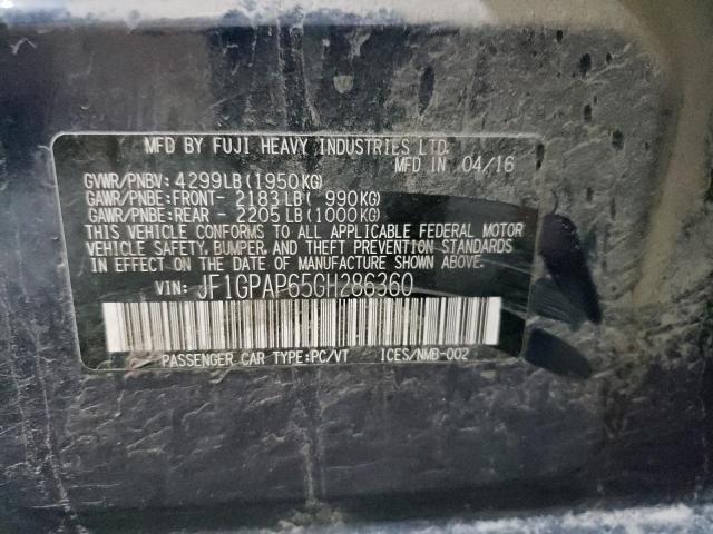 JF1GPAP65GH286360 Subaru IMPREZA SP