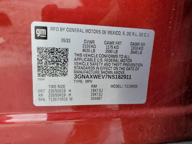 3GNAXWEV7NS182911 Chevrolet EQUINOX RS