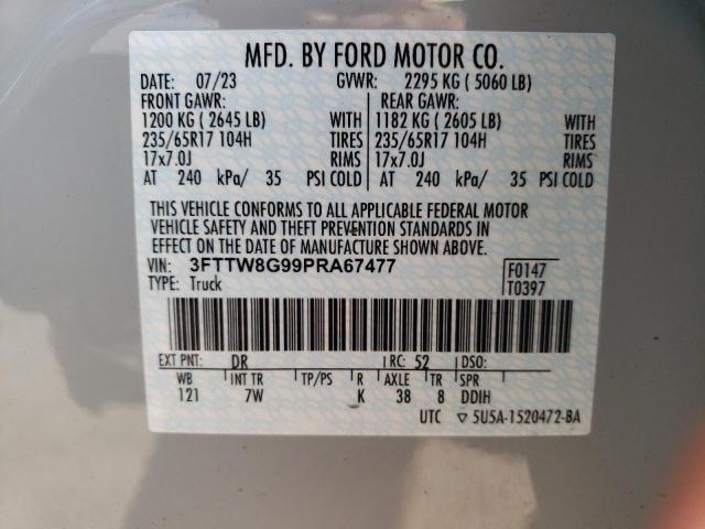 3FTTW8G99PRA67477 Ford MAVERICK X