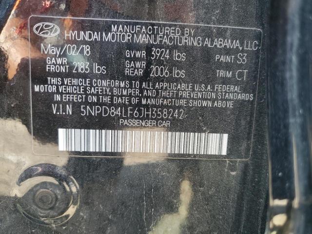 5NPD84LF6JH358242 Hyundai ELANTRA SE