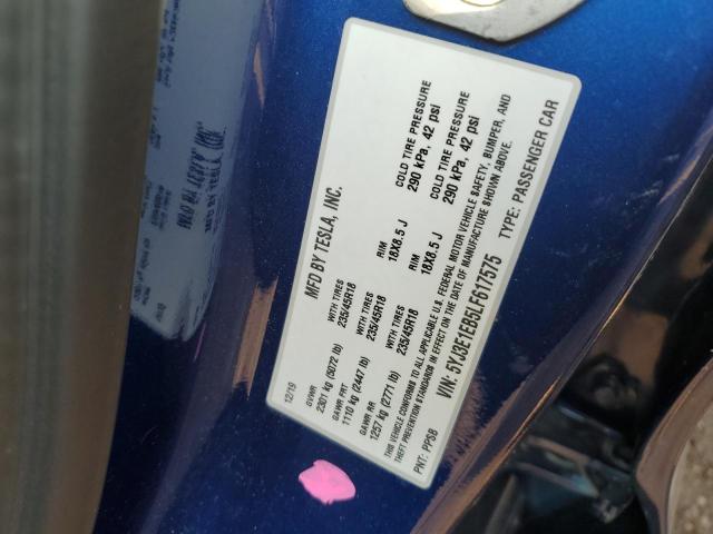 5YJ3E1EB5LF617575 Tesla MODEL 3