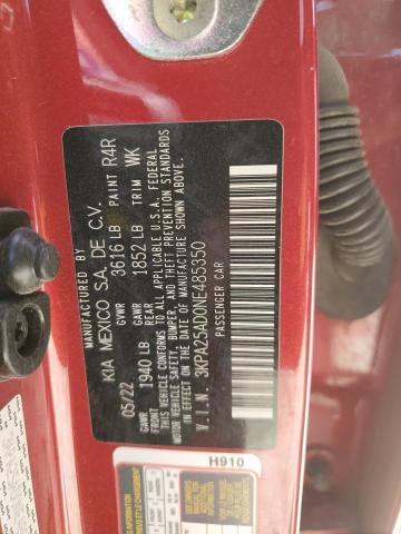 3KPA25AD0NE485350 KIA RIO S